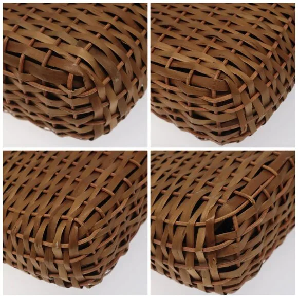 FENDI Straw Hand Bag Raffia Brown Auth mr1096